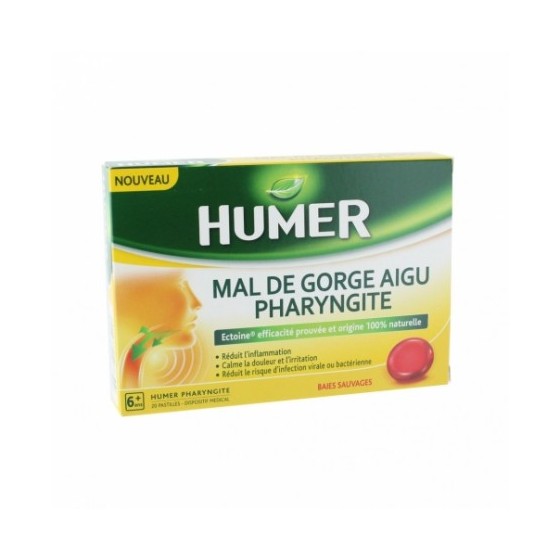 Humer Mal de Gorge Aigu Pharyngite Fruits rouges - 20 pastilles