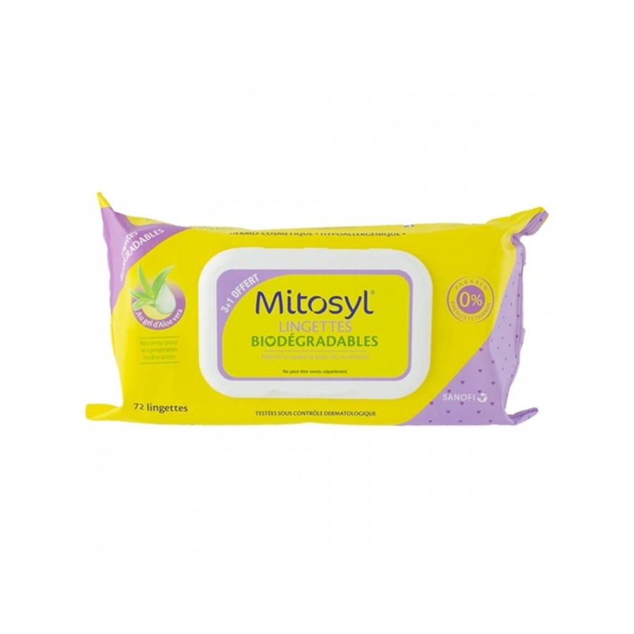 Mitosyl Lingettes Nettoyantes Apaisantes Biodégradables x72