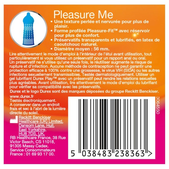 DUREX PLEASUREMAX - Lubricated condom, with reservoir, ribbed and beaded texture