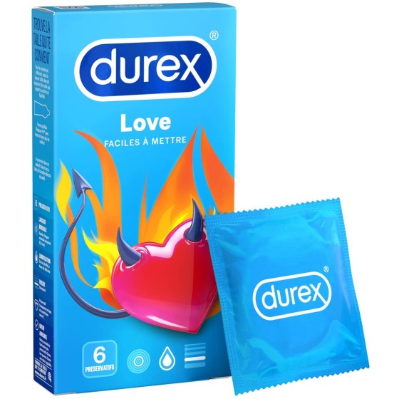 Durex Love - 6 préservatifs masculin pour rapport sexuel