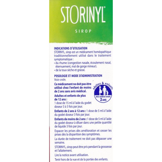 Storinyl Sirop Toux et Rhume - Flacon 200 ml