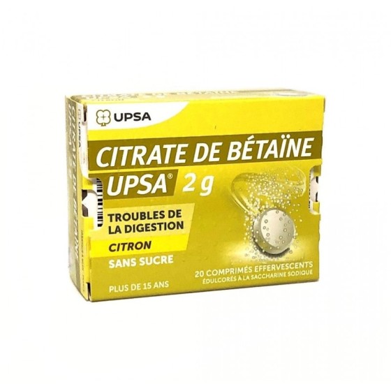 Citrate de Bétaïne UPSA 2 g 20 comprimés effervescents - Digestion