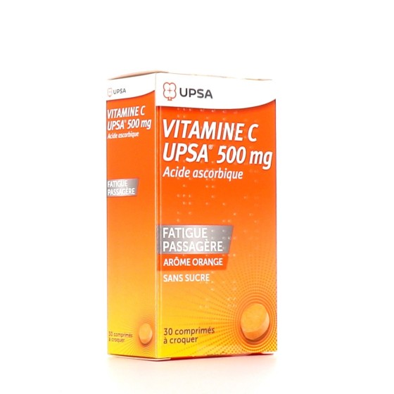 Vitamine C 500mg UPSA 30 comprimés à croquer - Fatigue passagère