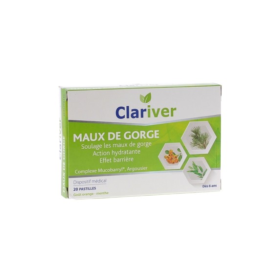 Clariver pastilles maux de gorge Cooper - boîte de 20 pastilles