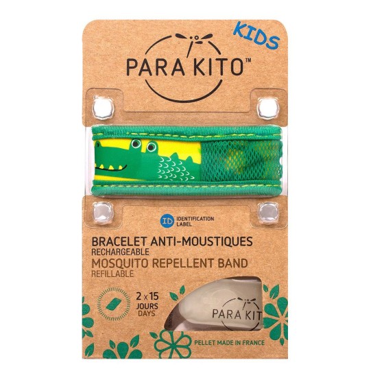 Parakito Bracelet crocodile enfant Anti-Moustiques + 2 recharges
